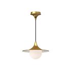 Kuzco Lighting PD525113BGOP Fuji 1-Lumière 60W Or brossé et verre opale mat Suspendu