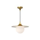 Kuzco Lighting PD525216BGOP Fuji 1-Lumière 60W Or brossé et verre opale mat Suspendu