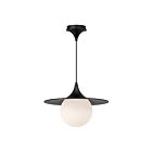 Kuzco Lighting PD525216MBOP Fuji 1-Lumière 60W Noir mat et verre opale mat Suspendu