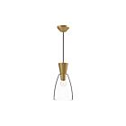 Kuzco Lighting PD534007BGCL Arlo 1-Lumière 60W Or brossé et verre transparent Suspendu