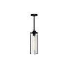Kuzco Lighting PD536005MBWC Belmont 1-Lumière 60W Verre effet eau transparent et noir mat Suspendu