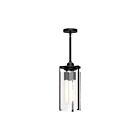 Kuzco Lighting PD536107MBWC Belmont 3-Lumières 180W Verre effet eau transparent et noir mat Suspendu