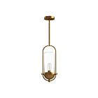 Kuzco Lighting PD539018AGCL Cyrus 1-Lumière 60W Or vieilli et verre transparent Suspendu
