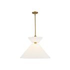 Kuzco Lighting PD543022AGWL Chapelle 1-Lumière 60W Or vieilli et lin blanc Suspendu
