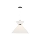Kuzco Lighting PD543022MBWL Chapelle 1-Lumière 60W Noir mat et lin blanc Suspendu