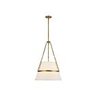 Kuzco Lighting PD546719AGWL Oliver 1-Lumière 60W Or vieilli et lin blanc Suspendu