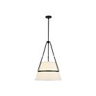 Kuzco Lighting PD546719MBWL Oliver 1-Lumière 60W Noir mat et lin blanc Suspendu