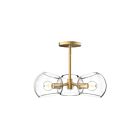 Kuzco Lighting PD548315BGCL Willow 3-Lumières 180W Or brossé et verre transparent Suspendu