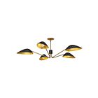Kuzco Lighting PD550545MBAG Oscar 5-Lumières 300W Or vieilli et noir mat Suspendu