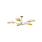 Kuzco Lighting PD550545WHAG Oscar 5-Lumières 300W Or vieilli et blanc Suspendu