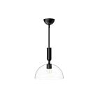 Kuzco Lighting PD563012MBCL Jude 1-Lumière 60W Verre transparent et noir mat Suspendu