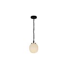 Kuzco Lighting PD579107MBGR Cherise 1-Lumière 60W Noir mat et verre opale côtelé brillant Suspendu