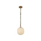 Kuzco Lighting PD579112BGGR Cherise 1-Lumière 60W Or brossé et verre opale côtelé brillant Suspendu