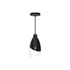 Kuzco Lighting PD587105MBCL Capri 1-Lumière 60W Verre transparent et noir mat Suspendu