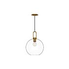 Kuzco Lighting PD601710AGCL Soji 1-Lumière 60W Or vieilli et verre transparent Suspendu