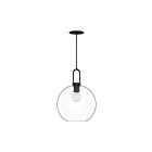 Kuzco Lighting PD601710MBCL Soji 1-Lumière 60W Verre transparent et noir mat Suspendu