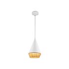 Kuzco Lighting PD633107WHBR Daphne 1-Lumière 60W Blanc et corde tressée Suspendu