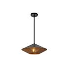 Kuzco Lighting PD633215MBBR Daphne 1-Lumière 60W Noir mat et corde tressée Suspendu