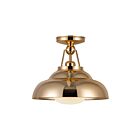 Kuzco Lighting SF344012PBGO Palmetto 1-lumière 60W Laiton poli et opalescent lustré Semi Plafonnier Encastré