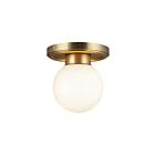 Kuzco Lighting SF407306BGGO Fiore 1-lumière 60W Or brossé et verre opalescent lustré Semi Plafonnier Encastré