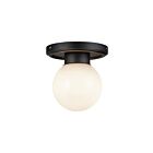 Kuzco Lighting SF407306MBGO Fiore 1-lumière 60W Noir mat et verre opalescent lustré Semi Plafonnier Encastré