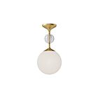 Kuzco Lighting SF415308BGOP Celia 1-lumière 60W Or brossé et verre opalescent Semi Plafonnier Encastré