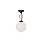 Kuzco Lighting SF415308MBOP Celia 1-lumière 60W Noir mat et verre opalescent Semi Plafonnier Encastré