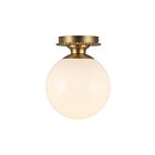 Kuzco Lighting SF430108BGGO Otis 1-lumière 60W Or brossé et verre opalescent lustré Semi Plafonnier Encastré