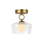 Kuzco Lighting SF443308BGCL-UNV Leota 9W Or brossé et transparent LED Semi Plafonnier Encastré