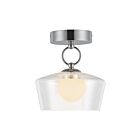 Kuzco Lighting SF443308CHCL-UNV Leota 9W Chrome et transparent LED Semi Plafonnier Encastré