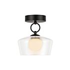 Kuzco Lighting SF443308MBCL-UNV Leota 9W Noir mat et transparent LED Semi Plafonnier Encastré