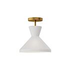 Kuzco Lighting SF473710AGOP Betty 1-lumière 60W Or vieilli et verre opalescent Semi Plafonnier Encastré