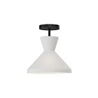 Kuzco Lighting SF473710MBOP Betty 1-lumière 60W Noir mat et verre opalescent Semi Plafonnier Encastré