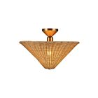 Kuzco Lighting SF497016BGRA Bridgette 1-lumière 60W Or brossé et rotin Semi Plafonnier Encastré