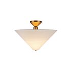 Kuzco Lighting SF497016BGWL Bridgette 1-lumière 60W Or brossé et lin blanc Semi Plafonnier Encastré