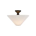 Kuzco Lighting SF497016MBFW Bridgette 1-lumière 60W Noir mat et blanc plissé Semi Plafonnier Encastré