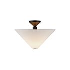 Kuzco Lighting SF497016MBWL Bridgette 1-lumière 60W Noir mat et lin blanc Semi Plafonnier Encastré