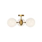 Kuzco Lighting SF505326AGOP Nouveau 3-lumières 120W Or vieilli et verre opalescent mat Semi Plafonnier Encastré