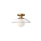 Kuzco Lighting SF517112AGCL Francesca 1-lumière 60W Or vieilli et verre transparent Semi Plafonnier Encastré