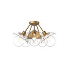 Kuzco Lighting SF517220AGCL Francesca 5-lumières 300W Or vieilli et verre transparent Semi Plafonnier Encastré