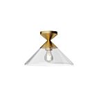 Kuzco Lighting SF521012BGCL Mauer 1-lumière 60W Or brossé et verre transparent Semi Plafonnier Encastré