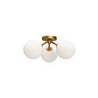 Kuzco Lighting SF549315AGOP Cassia 3-lumières 120W Or vieilli et verre opalescent mat Semi Plafonnier Encastré