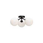 Kuzco Lighting SF549315MBOP Cassia 3-lumières 120W Noir mat et verre opalescent mat Semi Plafonnier Encastré