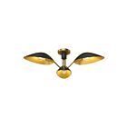 Kuzco Lighting SF550332MBAG Oscar 3-lumières 180W Or vieilli et noir mat Semi Plafonnier Encastré