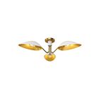 Kuzco Lighting SF550332WHAG Oscar 3-lumières 180W Or vieilli et blanc Semi Plafonnier Encastré