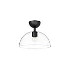 Kuzco Lighting SF563012MBCL Jude 1-lumière 60W Verre transparent et noir mat Semi Plafonnier Encastré
