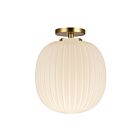 Kuzco Lighting SF579112BGGR Cherise 1-lumière 60W Or brossé et verre opalescent côtelé lustré Semi Plafonnier Encastré