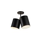 Kuzco Lighting SF58814-BK Keiko 2-lumières 120W Noir Incandescente Semi Plafonnier Encastré