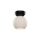 Kuzco Lighting SF59706-BK-OP Arcadia 1-lumière 60W Noir et verre opalescent Incandescente Semi Plafonnier Encastré