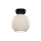 Kuzco Lighting SF59708-BK-OP Arcadia 1-lumière 60W Noir et verre opalescent Incandescente Semi Plafonnier Encastré